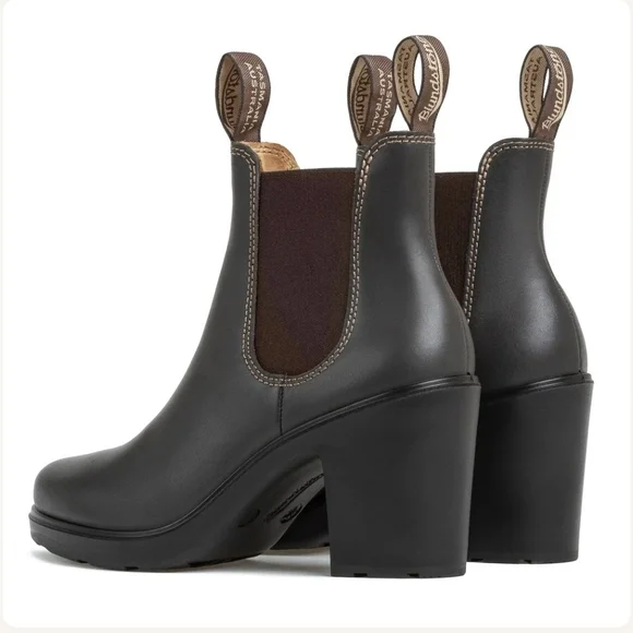 Women's Brown Blundstone Block Heeled Boots 8 - Picture 2 of 9